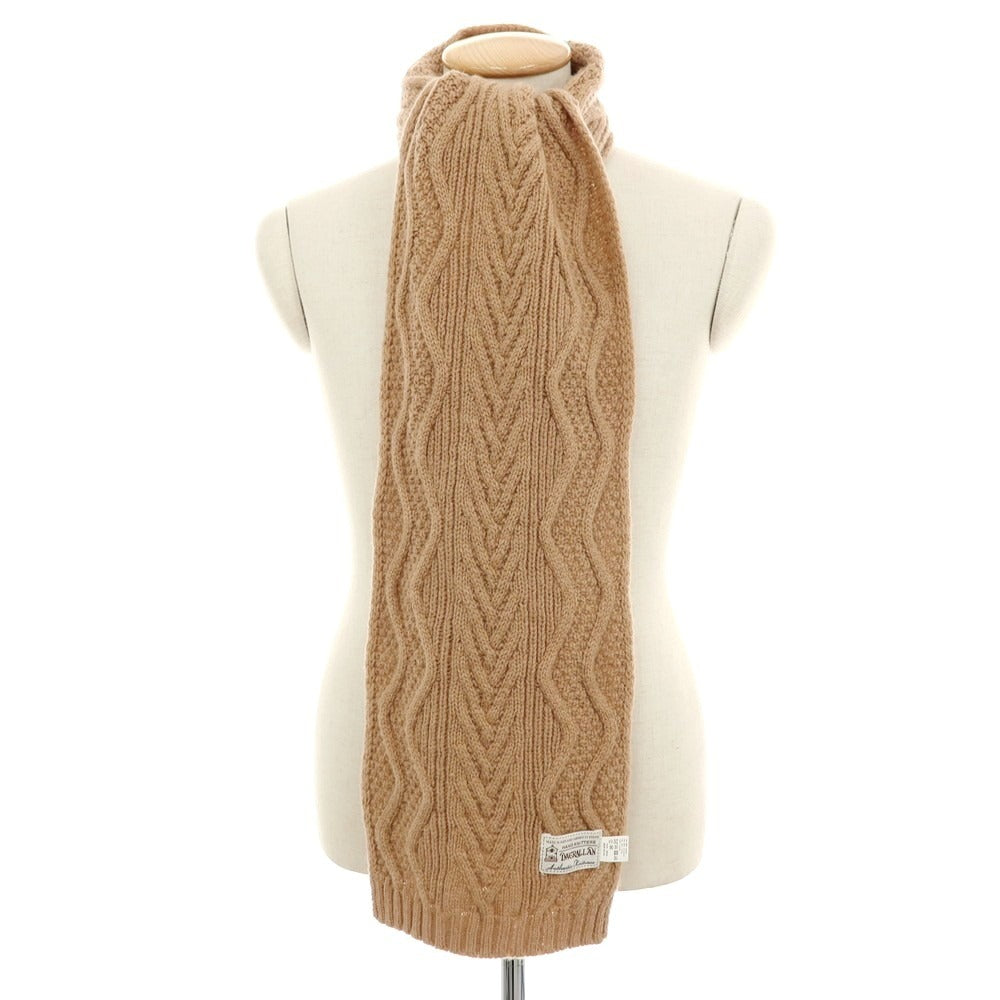 【中古】インバーアラン INVERALLAN ケーブル編みウール マフラー ライトブラウン【 状態ランクB 】【 メンズ 】