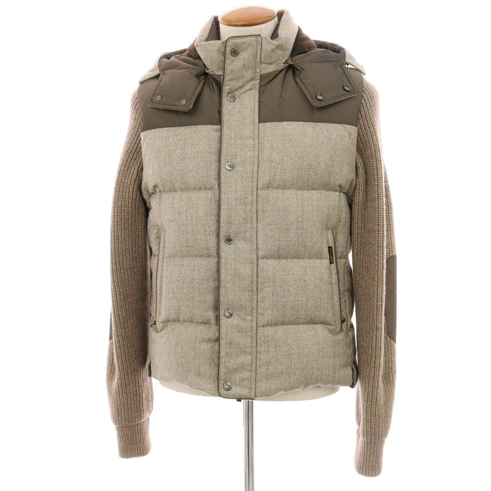 【新品】ムーレー MOORER BENSO-FF 2WAY ウール ダウンジャケット ダウンベスト グレージュ系【 48 】【 状態ランクN 】【 メンズ 】