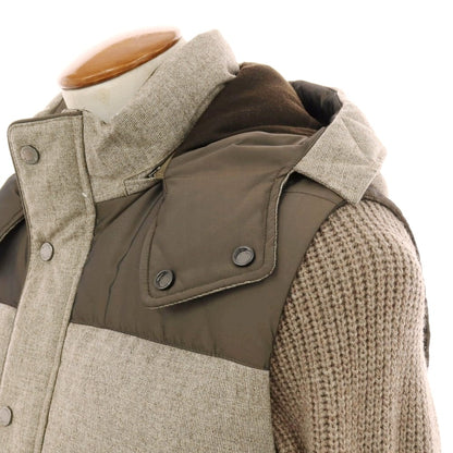 【新品】ムーレー MOORER BENSO-FF 2WAY ウール ダウンジャケット ダウンベスト グレージュ系【 48 】【 状態ランクN 】【 メンズ 】