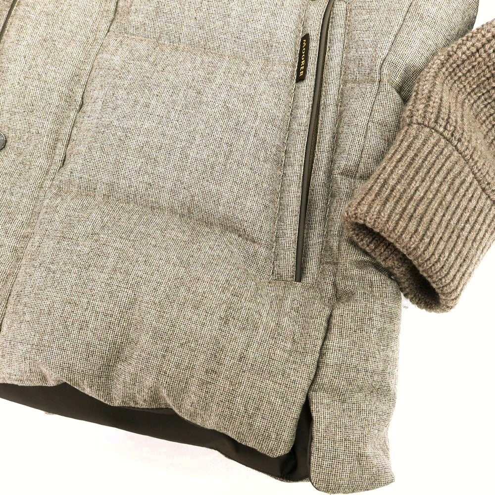 【新品】ムーレー MOORER BENSO-FF 2WAY ウール ダウンジャケット ダウンベスト グレージュ系【 48 】【 状態ランクN 】【 メンズ 】