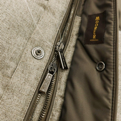 【新品】ムーレー MOORER BENSO-FF 2WAY ウール ダウンジャケット ダウンベスト グレージュ系【 48 】【 状態ランクN 】【 メンズ 】