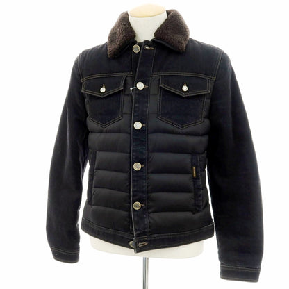 【新品】ムーレー MOORER MONDOR-FUR ファー デニム ダウンジャケット ブラック【 44 】【 状態ランクN 】【 メンズ 】