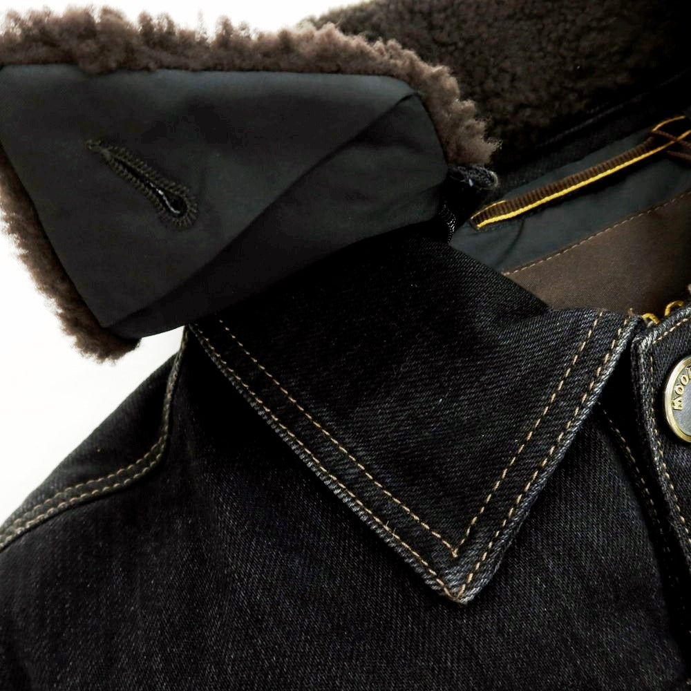 【新品】ムーレー MOORER MONDOR-FUR ファー デニム ダウンジャケット ブラック【 44 】【 状態ランクN 】【 メンズ 】