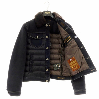 【新品】ムーレー MOORER MONDOR-FUR ファー デニム ダウンジャケット ブラック【 44 】【 状態ランクN 】【 メンズ 】