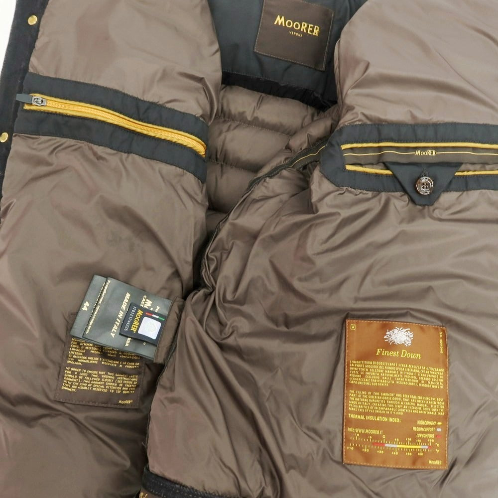 【新品】ムーレー MOORER MONDOR-FUR ファー デニム ダウンジャケット ブラック【 44 】【 状態ランクN 】【 メンズ 】