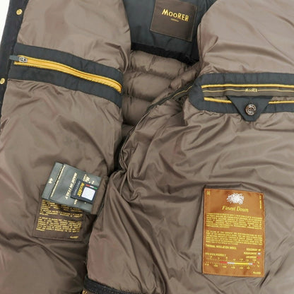 【新品】ムーレー MOORER MONDOR-FUR ファー デニム ダウンジャケット ブラック【 44 】【 状態ランクN 】【 メンズ 】