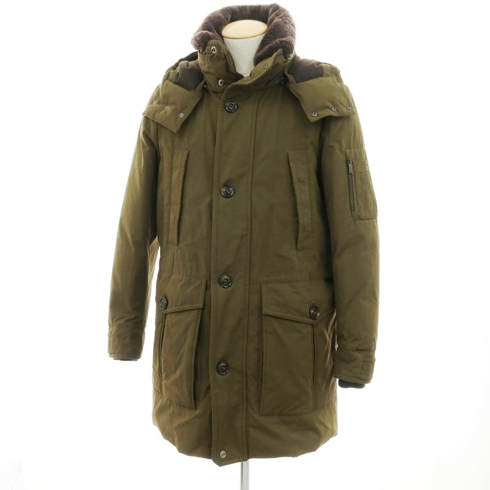 【新品】ムーレー MOORER TED-S1 コットンポリエステルナイロン ファー ダウンコート オリーブ【 44 】【 状態ランクN 】【 メンズ 】