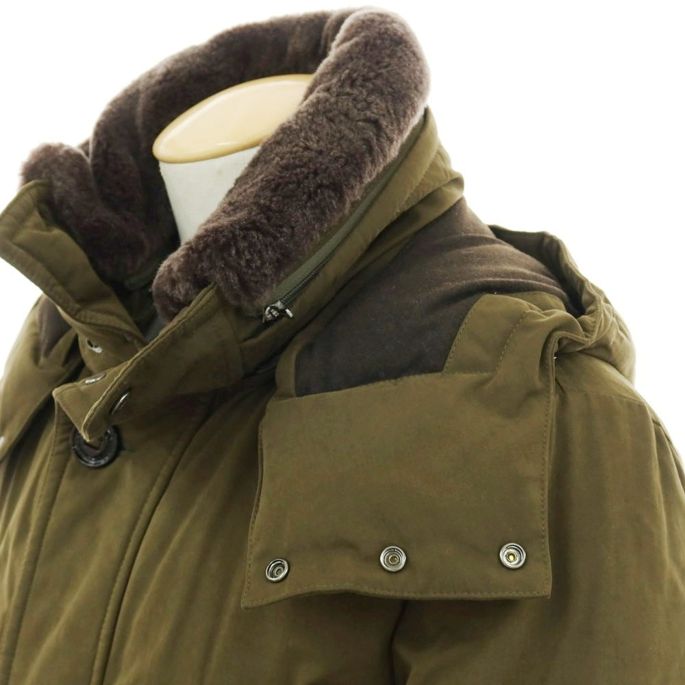 【新品】ムーレー MOORER TED-S1 コットンポリエステルナイロン ファー ダウンコート オリーブ【 44 】【 状態ランクN 】【 メンズ 】
