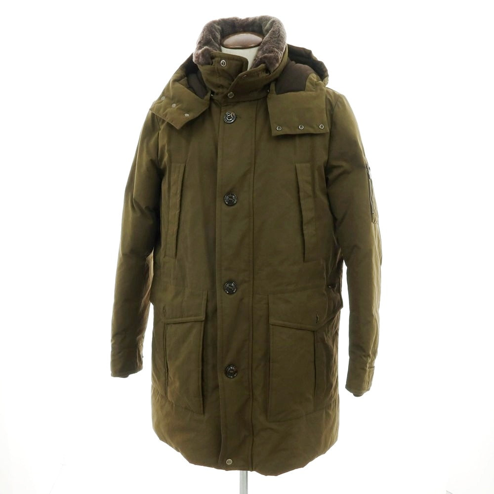 【新品アウトレット】ムーレー MOORER TED-S1 コットンポリエステルナイロン ファー ダウンコート オリーブ【 52 】【 状態ランクN- 】【 メンズ 】