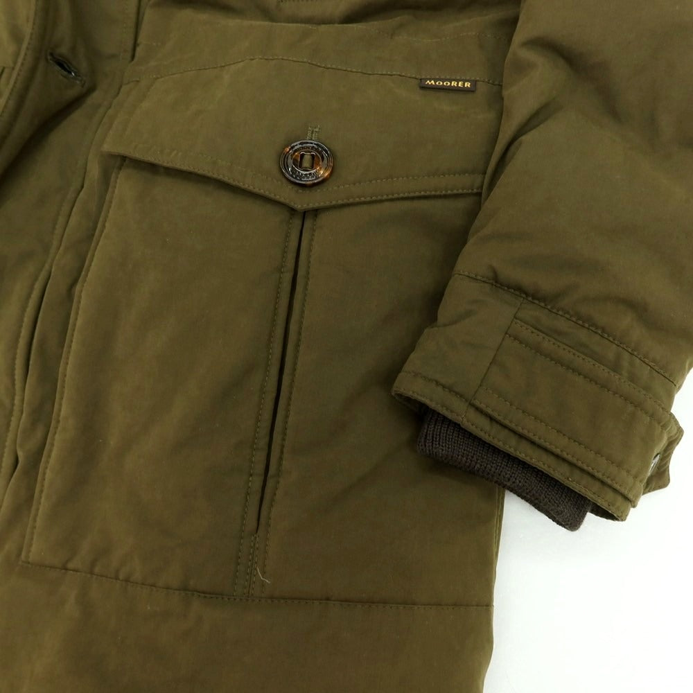 【新品アウトレット】ムーレー MOORER TED-S1 コットンポリエステルナイロン ファー ダウンコート オリーブ【 52 】【 状態ランクN- 】【 メンズ 】