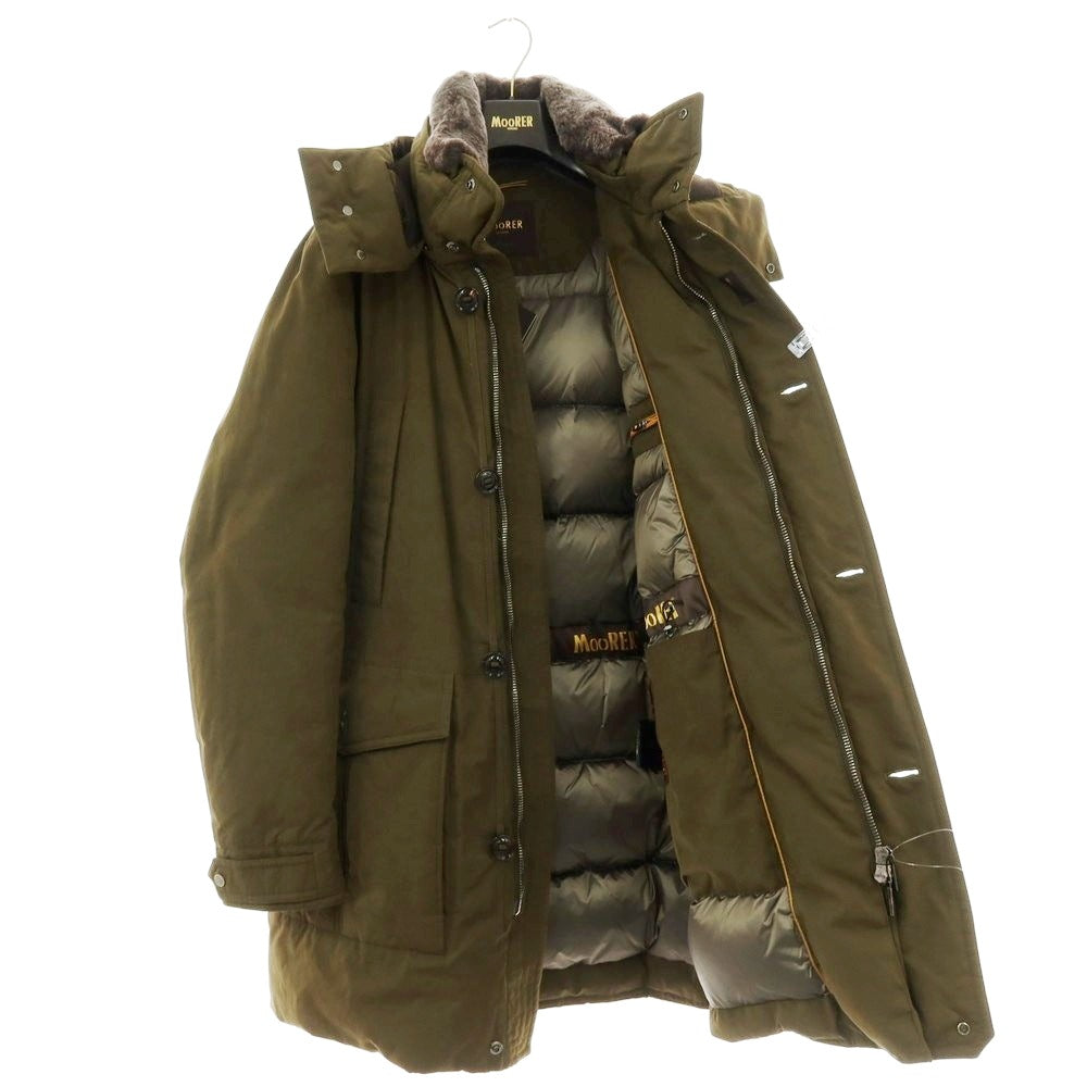 【新品アウトレット】ムーレー MOORER TED-S1 コットンポリエステルナイロン ファー ダウンコート オリーブ【 52 】【 状態ランクN- 】【 メンズ 】