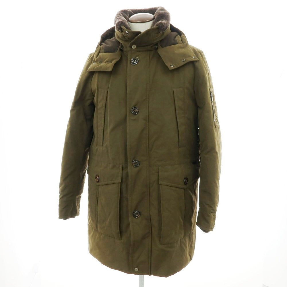 【新品アウトレット】ムーレー MOORER TED-S1 コットンポリエステルナイロン ファー ダウンコート オリーブ【 52 】【 状態ランクN- 】【 メンズ 】