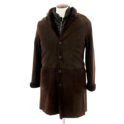 【新品】ムーレー MOORER CARBONI ムートン チェスターコート ダークブラウン【 50 】【 状態ランクN 】【 メンズ 】