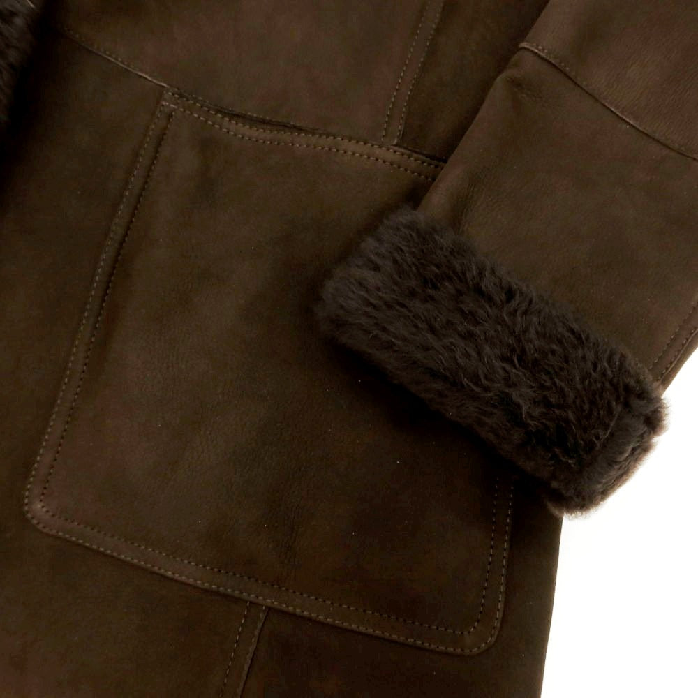 【新品】ムーレー MOORER CARBONI ムートン チェスターコート ダークブラウン【 50 】【 状態ランクN 】【 メンズ 】