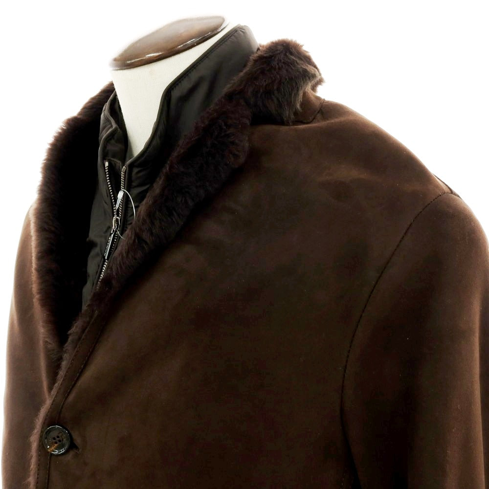 【新品】ムーレー MOORER CARBONI ムートン チェスターコート ダークブラウン【 50 】【 状態ランクN 】【 メンズ 】