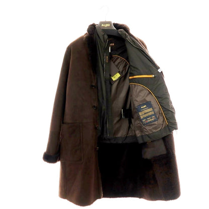 【新品】ムーレー MOORER CARBONI ムートン チェスターコート ダークブラウン【 50 】【 状態ランクN 】【 メンズ 】