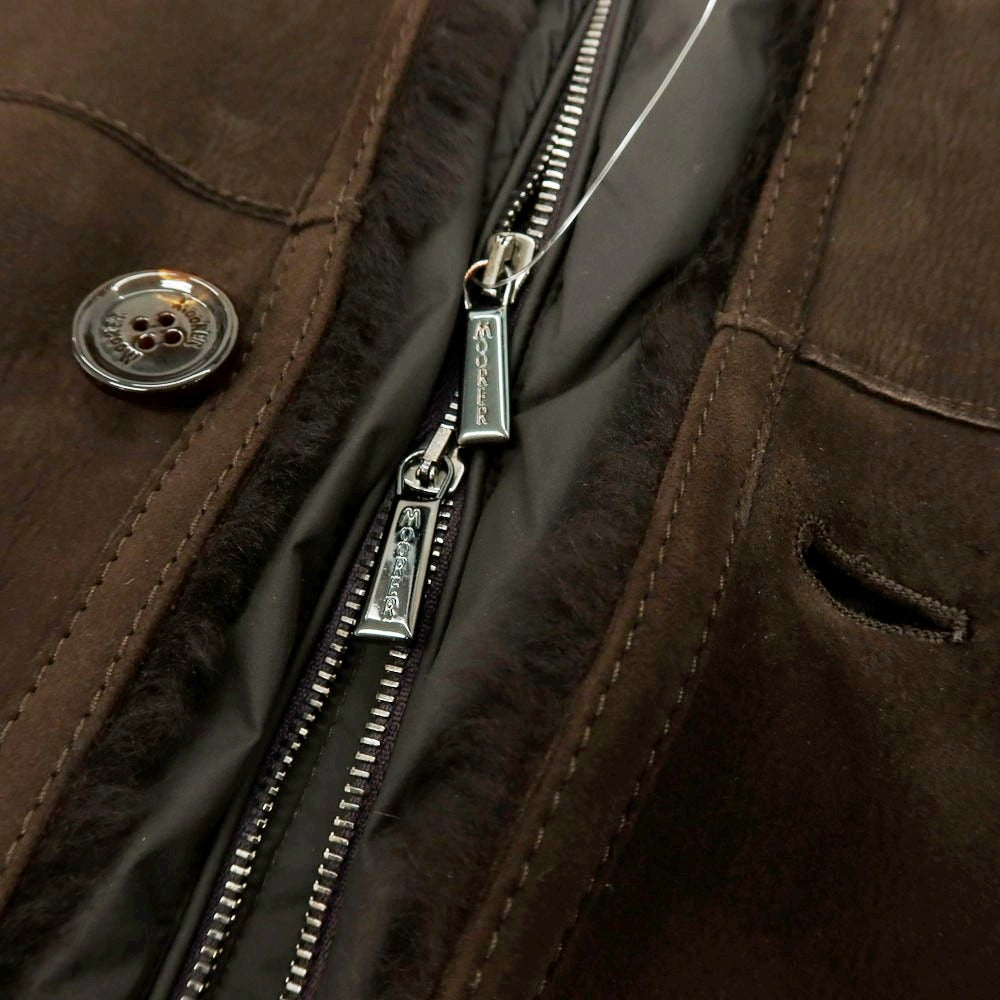 【新品】ムーレー MOORER CARBONI ムートン チェスターコート ダークブラウン【 50 】【 状態ランクN 】【 メンズ 】