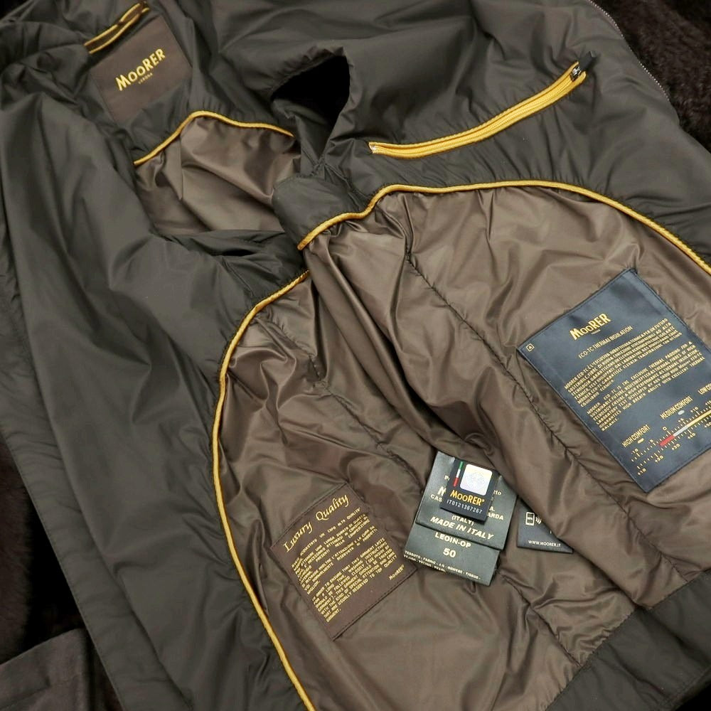 【新品】ムーレー MOORER CARBONI ムートン チェスターコート ダークブラウン【 50 】【 状態ランクN 】【 メンズ 】