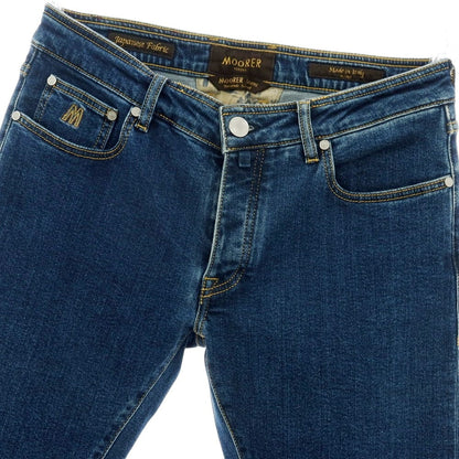 【新品】ムーレー MOORER jeans CREDI-DC107 ストレッチ コットン デニムパンツ ジーンズ ネイビー【サイズ34】【 状態ランクN 】【 メンズ 】