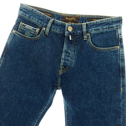 【新品】ムーレー MOORER jeans PILON-DC104 CP ストレッチ コットン デニムパンツ ジーンズ ネイビー【サイズ31】【 状態ランクN 】【 メンズ 】