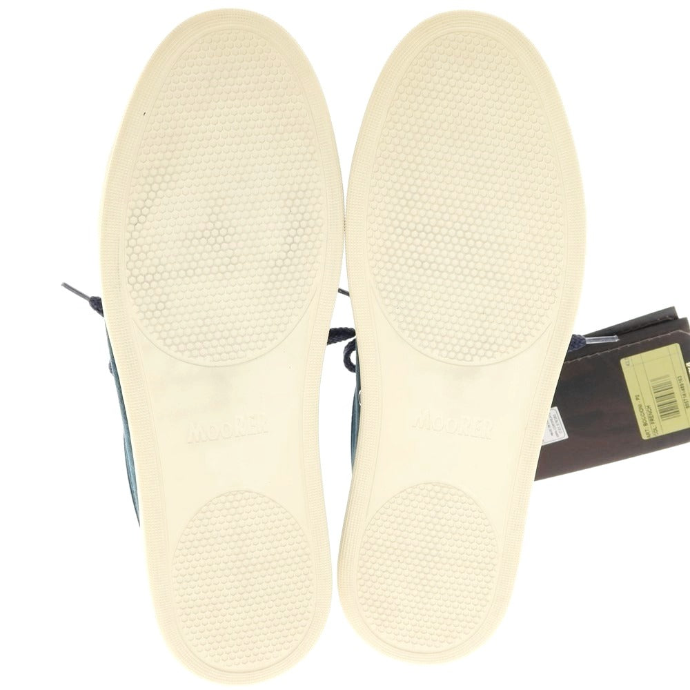 【新品アウトレット】ムーレー MOORER BOCCIONI P2 スエード スニーカー グリーンネイビー【サイズ42 1/2】【 状態ランクN- 】【 メンズ 】