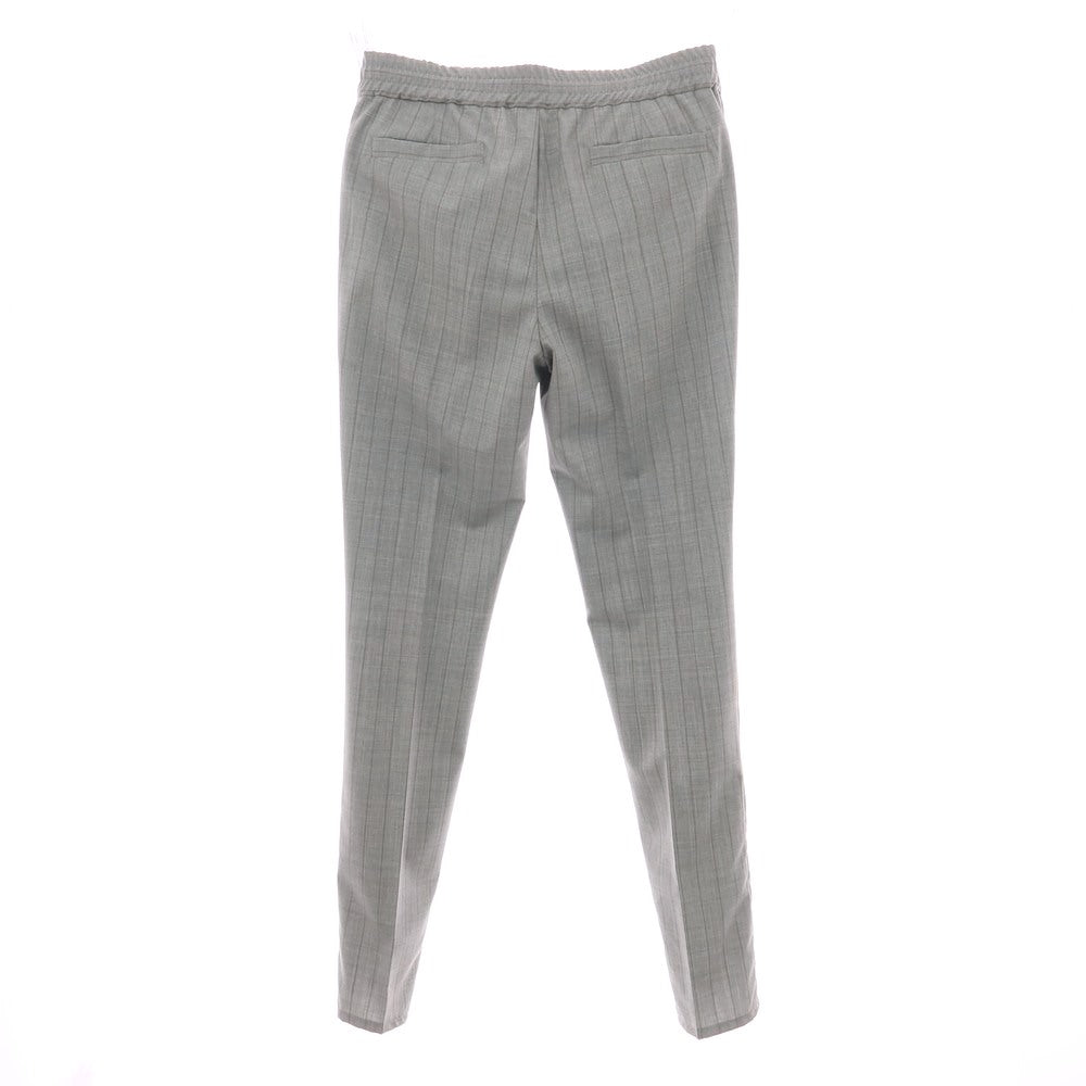 【新品】ブルネロクチネリ Brunello Cucinelli ウール ストライプ イージースラックスパンツ グレーxブラウン【サイズ46】【 状態ランクN 】【 メンズ 】