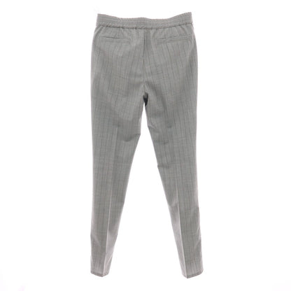 【新品】ブルネロクチネリ Brunello Cucinelli ウール ストライプ イージースラックスパンツ グレーxブラウン【サイズ46】【 状態ランクN 】【 メンズ 】