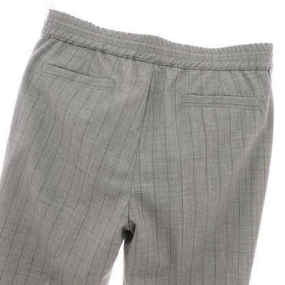 【新品】ブルネロクチネリ Brunello Cucinelli ウール ストライプ イージースラックスパンツ グレーxブラウン【サイズ46】【 状態ランクN 】【 メンズ 】