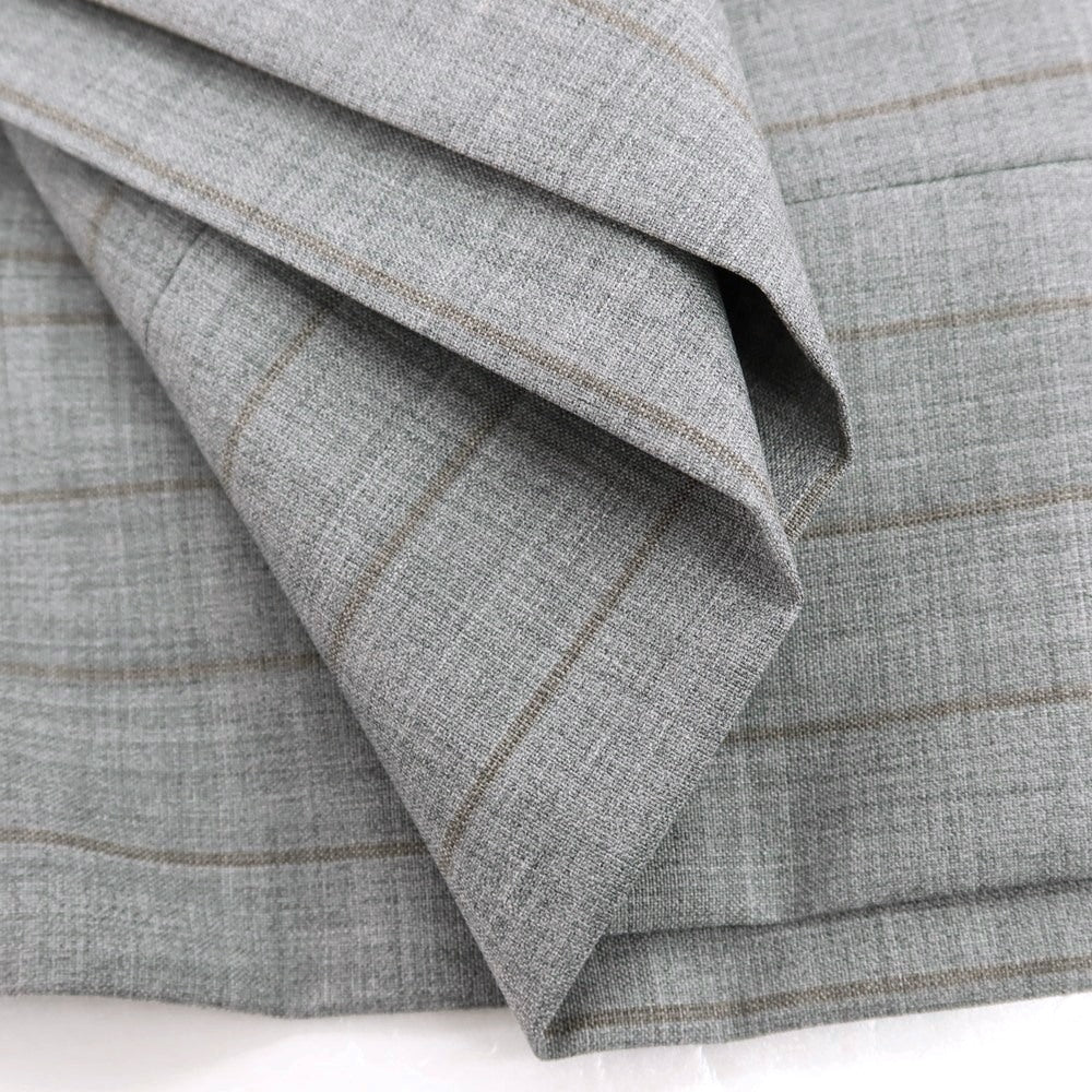 【新品】ブルネロクチネリ Brunello Cucinelli ウール ストライプ イージースラックスパンツ グレーxブラウン【サイズ46】【 状態ランクN 】【 メンズ 】