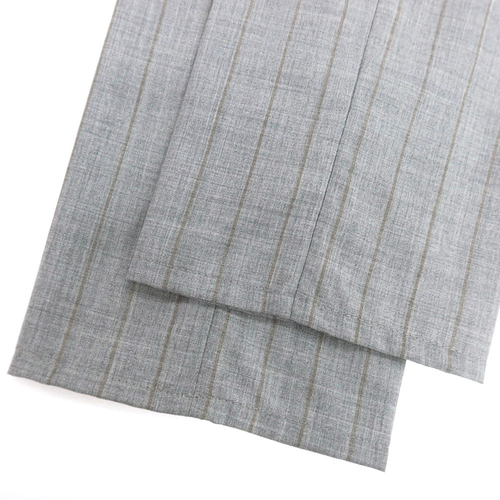【新品】ブルネロクチネリ Brunello Cucinelli ウール ストライプ イージースラックスパンツ グレーxブラウン【サイズ46】【 状態ランクN 】【 メンズ 】