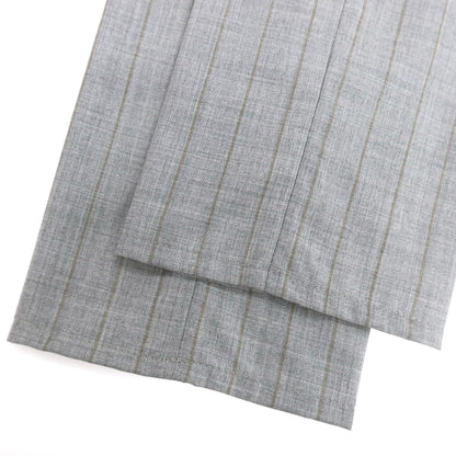 【新品】ブルネロクチネリ Brunello Cucinelli ウール ストライプ イージースラックスパンツ グレーxブラウン【サイズ46】【 状態ランクN 】【 メンズ 】
