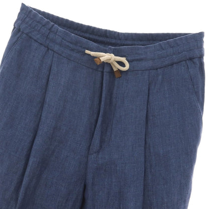 【新品】ブルネロクチネリ Brunello Cucinelli リネン イージースラックスパンツ ライトネイビー【サイズ46】【 状態ランクN 】【 メンズ 】
