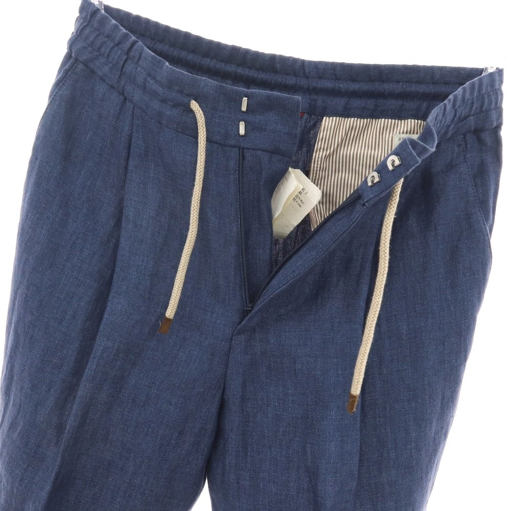 【新品】ブルネロクチネリ Brunello Cucinelli リネン イージースラックスパンツ ライトネイビー【サイズ46】【 状態ランクN 】【 メンズ 】