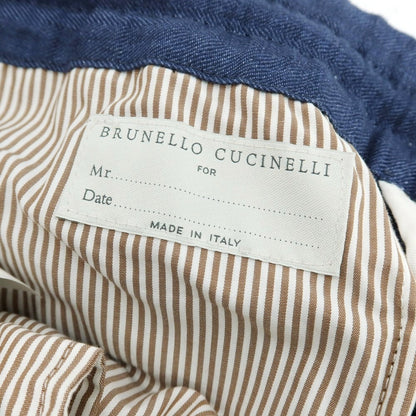 【新品】ブルネロクチネリ Brunello Cucinelli リネン イージースラックスパンツ ライトネイビー【サイズ46】【 状態ランクN 】【 メンズ 】