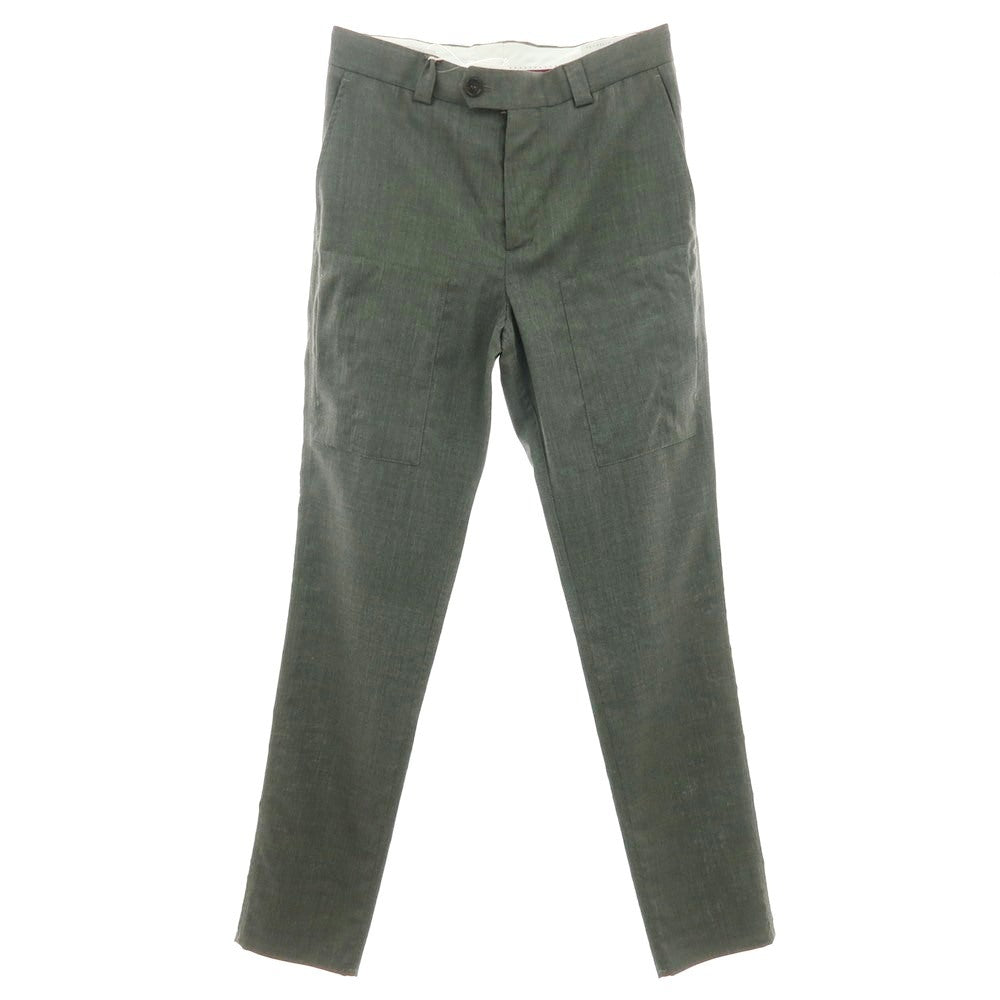 【新品】ブルネロクチネリ Brunello Cucinelli ウール カジュアルスラックスパンツ グレイッシュオリーブ【 サイズ46 】【 状態ランクN 】【 メンズ 】 [CPD]