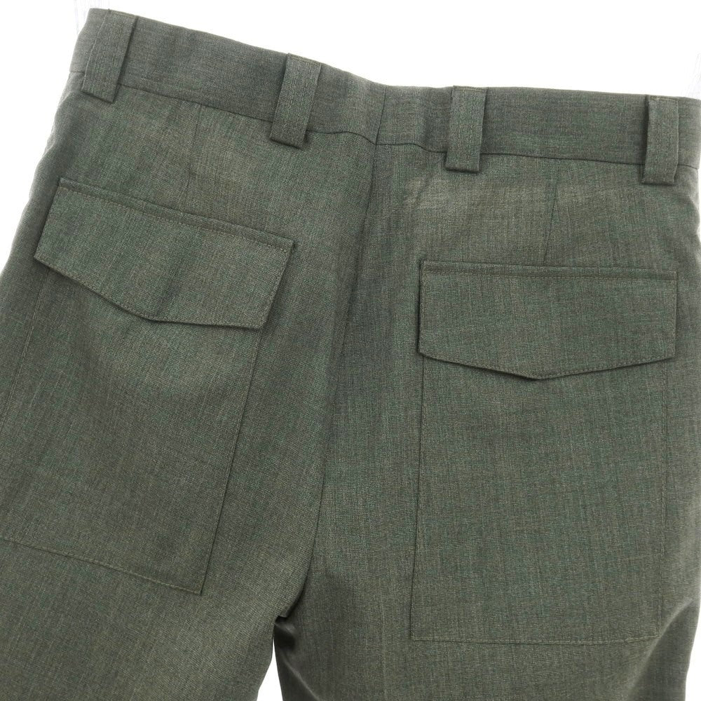 【新品】ブルネロクチネリ Brunello Cucinelli ウール カジュアルスラックスパンツ グレイッシュオリーブ【 サイズ46 】【 状態ランクN 】【 メンズ 】 [CPD]