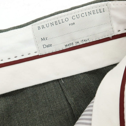 【新品】ブルネロクチネリ Brunello Cucinelli ウール カジュアルスラックスパンツ グレイッシュオリーブ【サイズ46】【 状態ランクN 】【 メンズ 】
