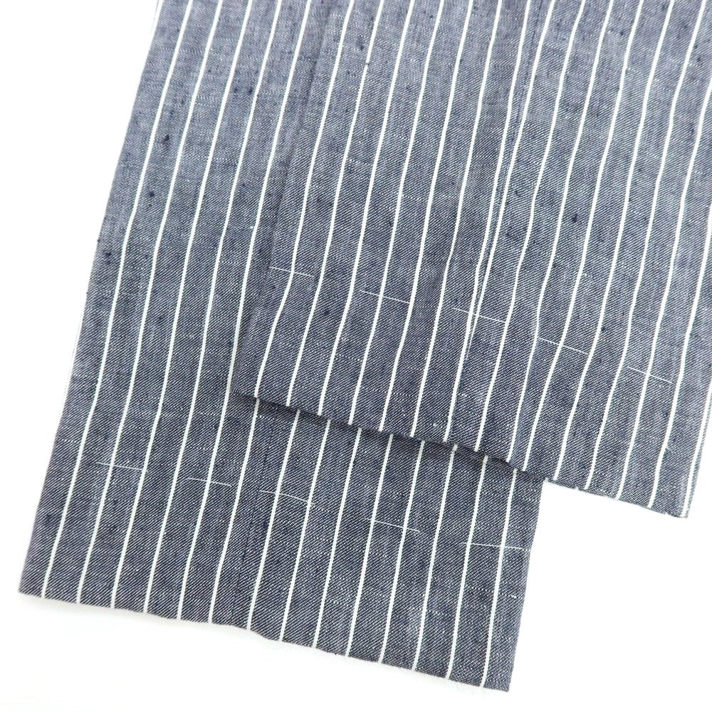 【新品】ブルネロクチネリ Brunello Cucinelli リネン ストライプ カジュアルスラックスパンツ ネイビーxホワイト【サイズ44】【 状態ランクN 】【 メンズ 】[BPD]