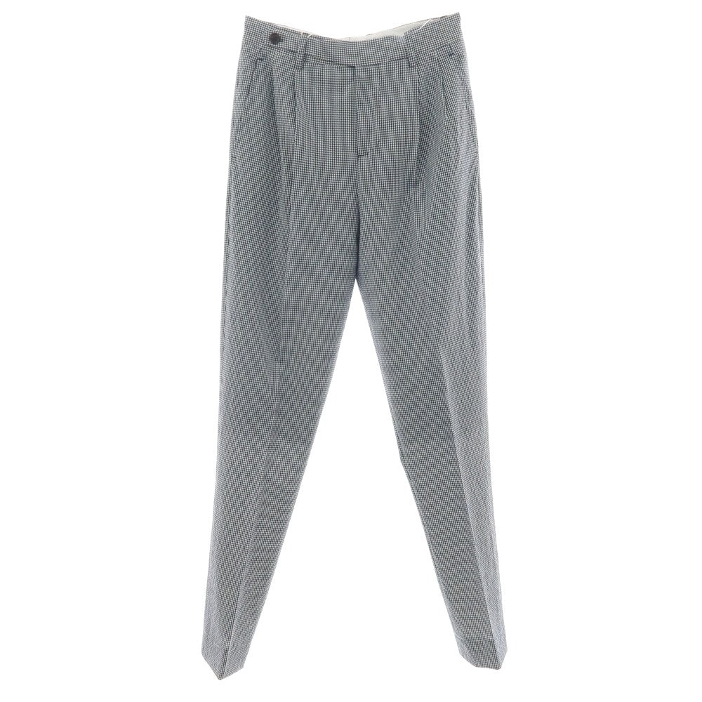 【新品】ブルネロクチネリ Brunello Cucinelli ストレッチ ウール ギンガムチェック カジュアルスラックスパンツ ネイビーxホワイト【サイズ44】【 状態ランクN 】【 メンズ 】