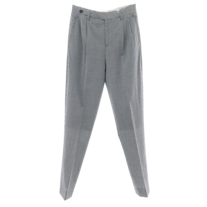 【新品】ブルネロクチネリ Brunello Cucinelli ストレッチ ウール ギンガムチェック カジュアルスラックスパンツ ネイビーxホワイト【サイズ44】【 状態ランクN 】【 メンズ 】