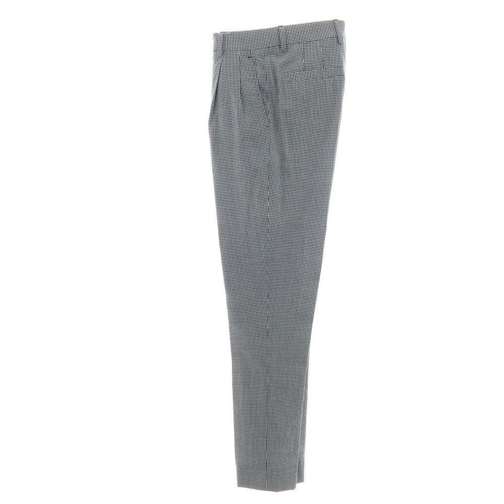 【新品】ブルネロクチネリ Brunello Cucinelli ストレッチ ウール ギンガムチェック カジュアルスラックスパンツ ネイビーxホワイト【サイズ44】【 状態ランクN 】【 メンズ 】[CPD]