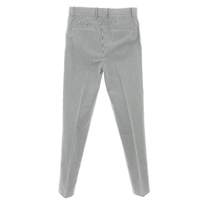 【新品】ブルネロクチネリ Brunello Cucinelli ストレッチ コットン ストライプ カジュアルスラックスパンツ ネイビーxホワイト【サイズ46】【 状態ランクN 】【 メンズ 】