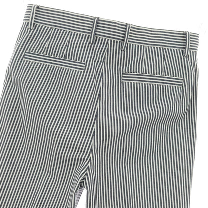 【新品】ブルネロクチネリ Brunello Cucinelli ストレッチ コットン ストライプ カジュアルスラックスパンツ ネイビーxホワイト【サイズ46】【 状態ランクN 】【 メンズ 】