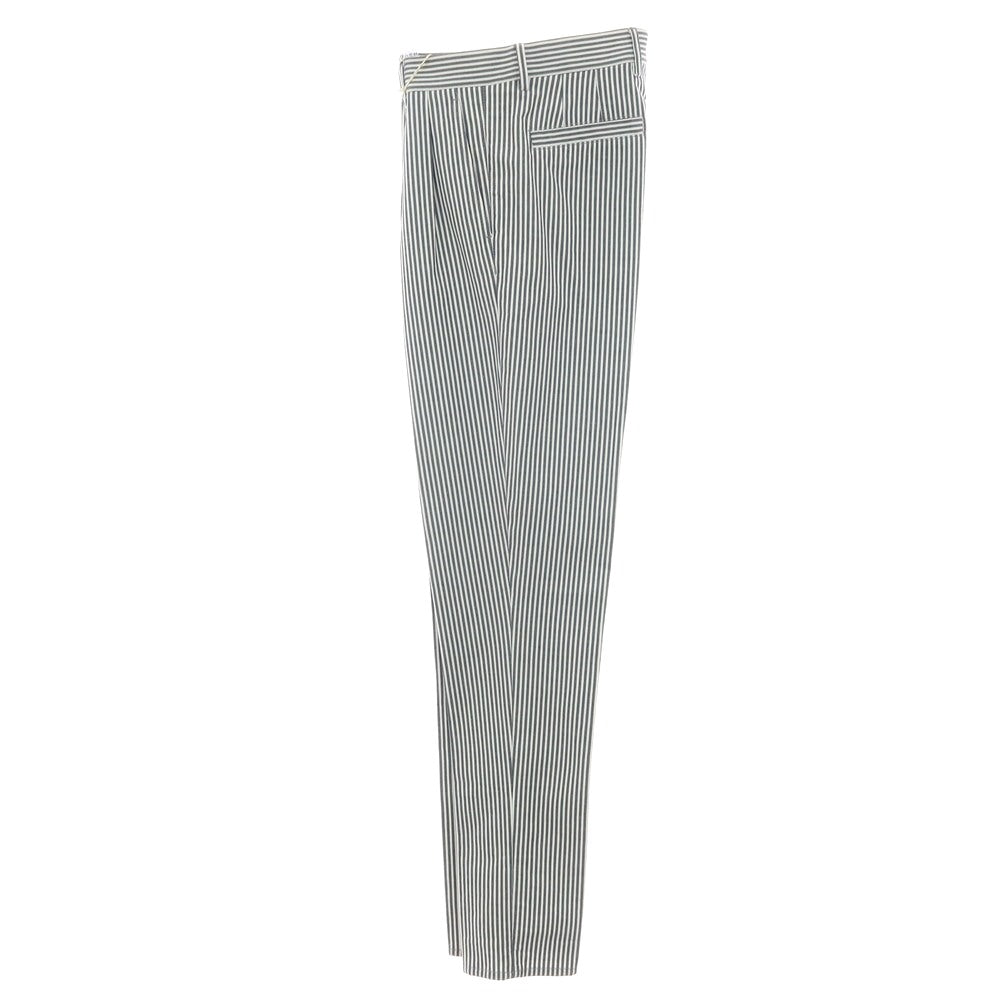【新品】ブルネロクチネリ Brunello Cucinelli ストレッチ コットン ストライプ カジュアルスラックスパンツ ネイビーxホワイト【サイズ46】【 状態ランクN 】【 メンズ 】