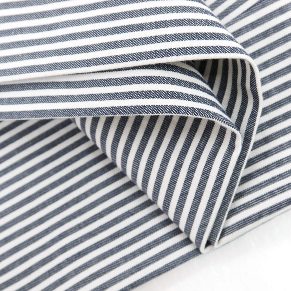 【新品】ブルネロクチネリ Brunello Cucinelli ストレッチ コットン ストライプ カジュアルスラックスパンツ ネイビーxホワイト【サイズ46】【 状態ランクN 】【 メンズ 】