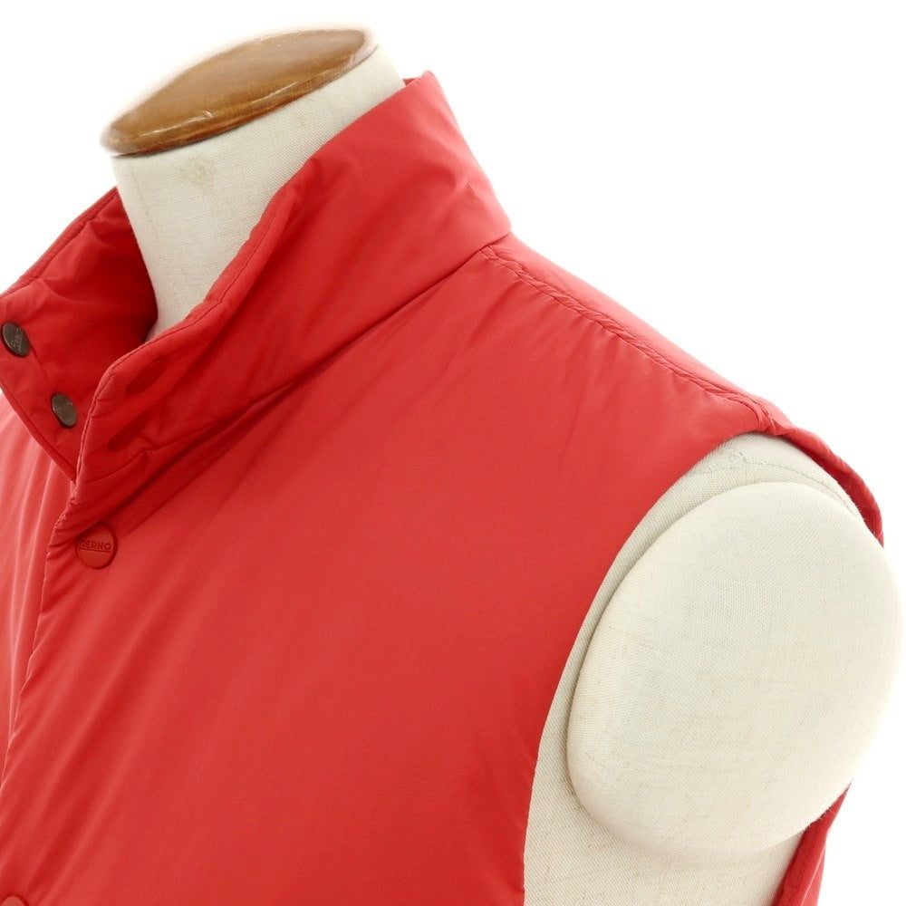 【新品】ヘルノ Herno ナイロン スタンドカラー ダウンベスト ブルゾン レッド【 サイズ46 】【 状態ランクN 】【 メンズ 】 [APD]
