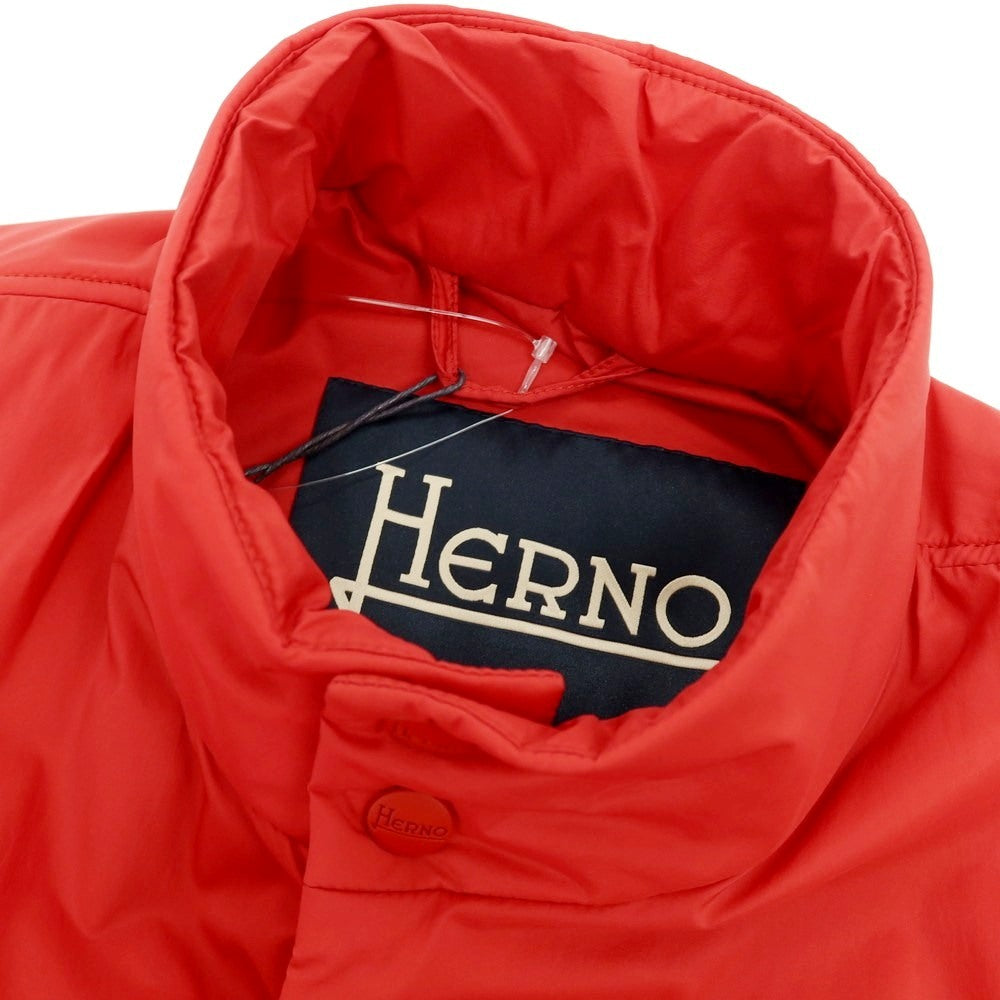 【新品】ヘルノ Herno ナイロン スタンドカラー ダウンベスト ブルゾン レッド【 サイズ46 】【 状態ランクN 】【 メンズ 】 [APD]