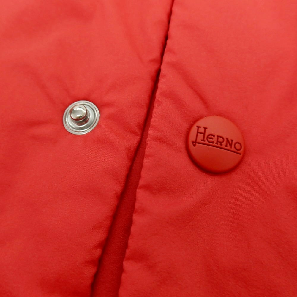 【新品】ヘルノ Herno ナイロン スタンドカラー ダウンベスト ブルゾン レッド【 46 】【 状態ランクN 】【 メンズ 】