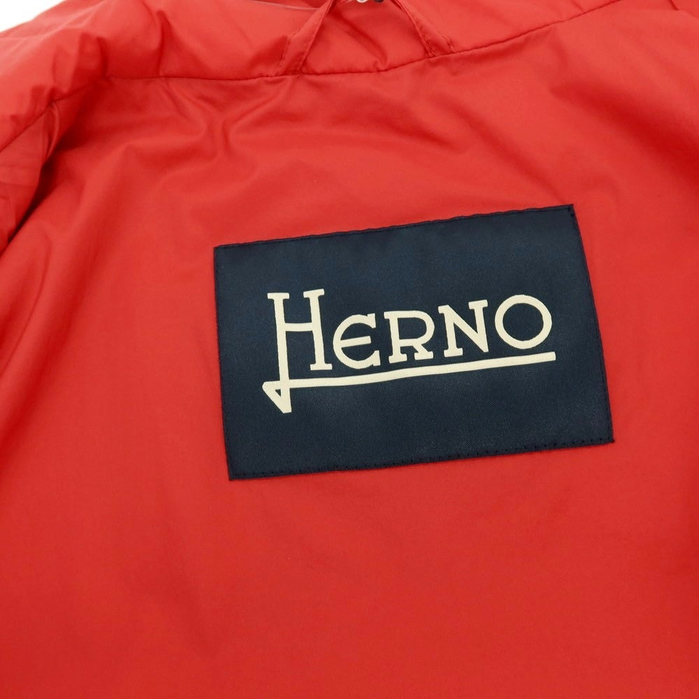 【新品】ヘルノ Herno ナイロン スタンドカラー ダウンベスト ブルゾン レッド【 サイズ46 】【 状態ランクN 】【 メンズ 】 [APD]