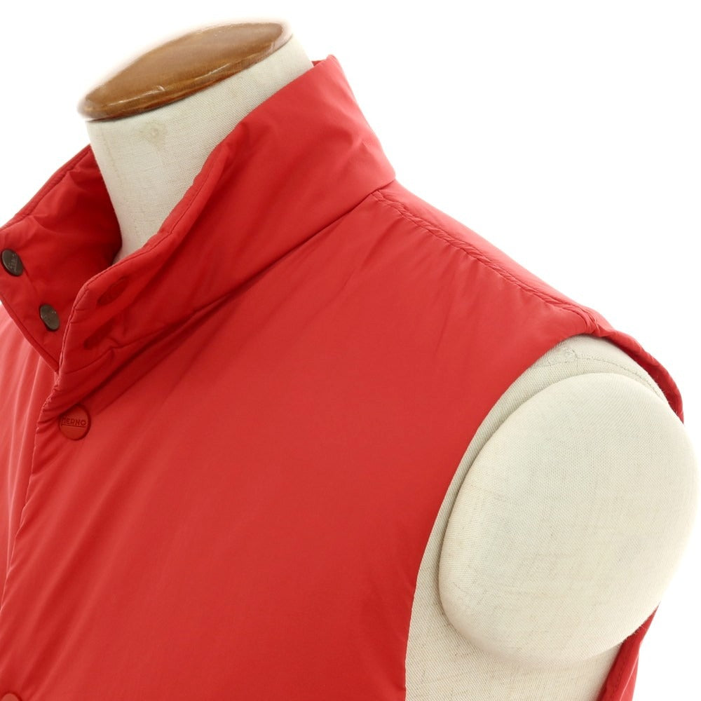 【新品】ヘルノ Herno ナイロン スタンドカラー ダウンベスト ブルゾン レッド【 サイズ48 】【 状態ランクN 】【 メンズ 】 [APD]